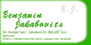 benjamin jakabovits business card